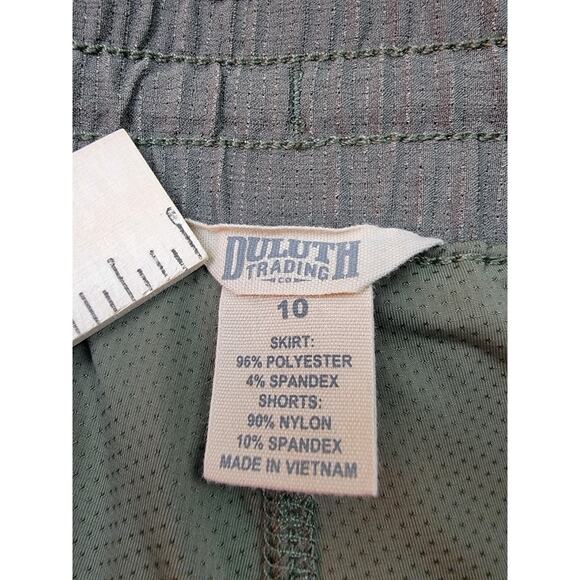 Duluth Trading Co. Skirt Womens 10 Olive Green Skort Elastic Waist Pockets - Picture 4 of 13